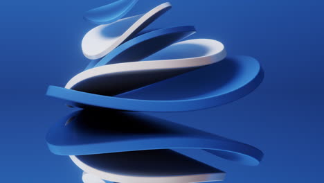 abstract blue curve geometry, 3d rendering.