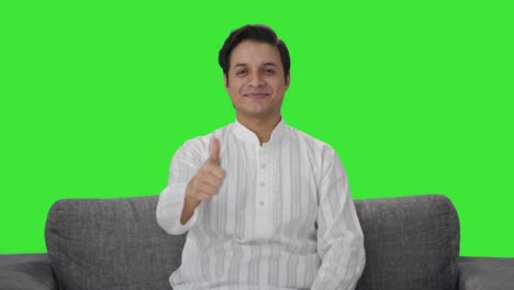 Happy-Indian-man-showing-thumbs-up-Green-screen