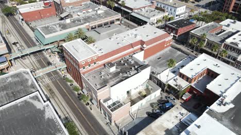 orbiting aerial of historic ybor city, in tampa bay, florida