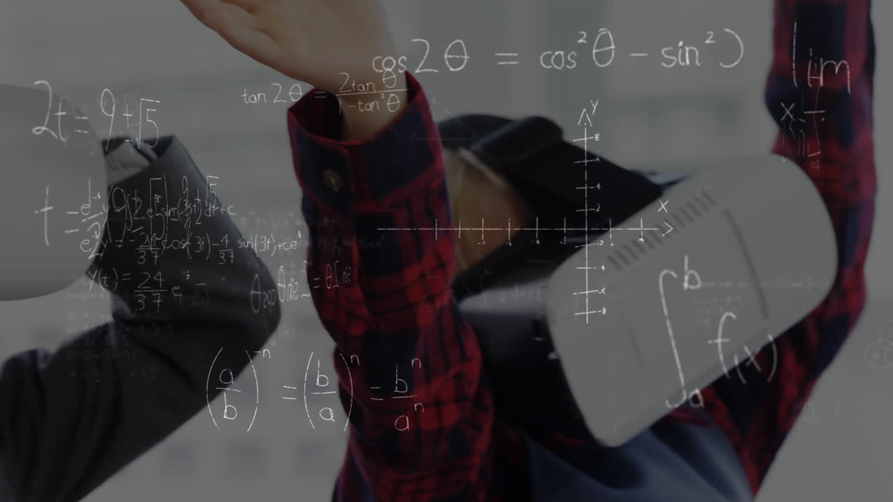 маленькие дети носят гарнитуры виртуальной реальности.