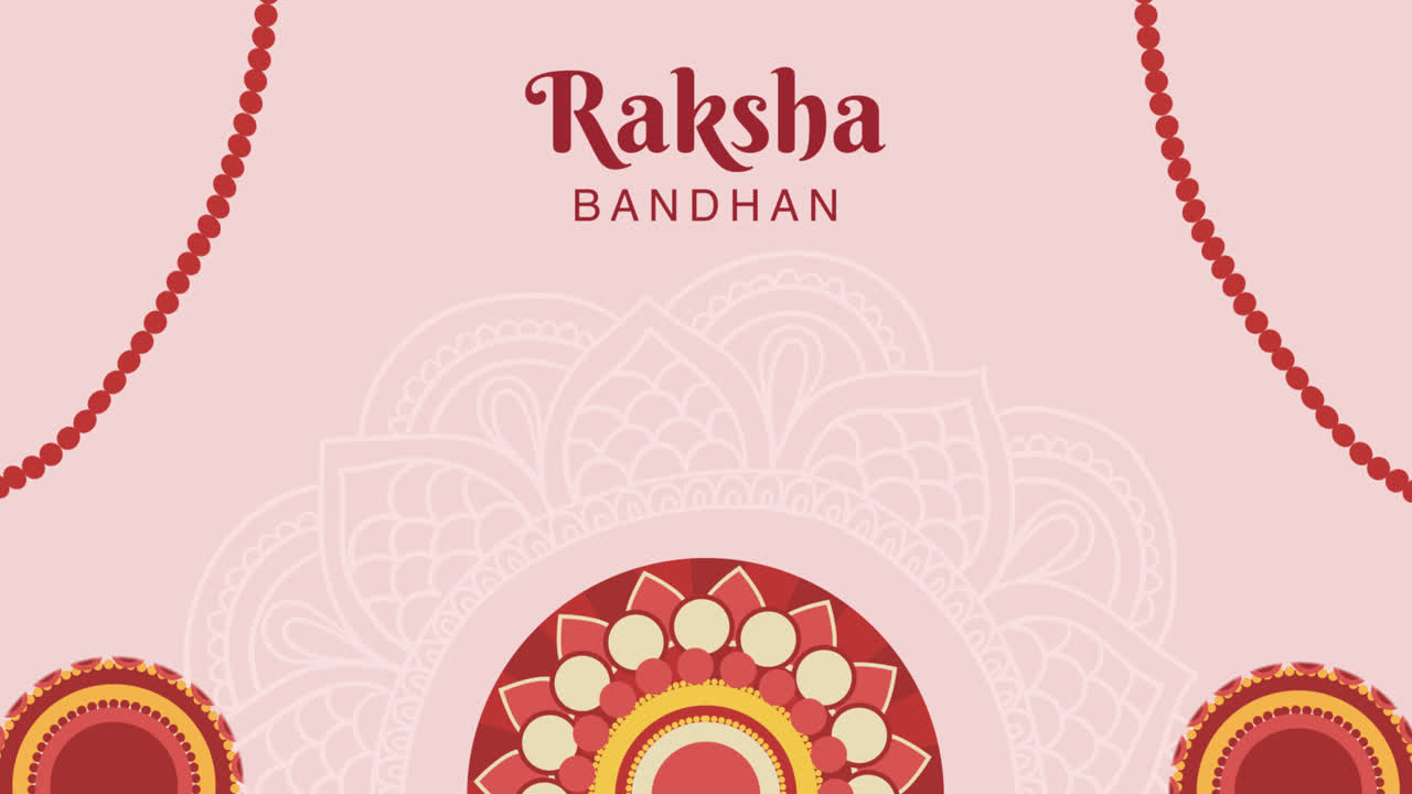 raksha bandhan 축제 축하에 대한 평평한 배경의 모션 그래픽