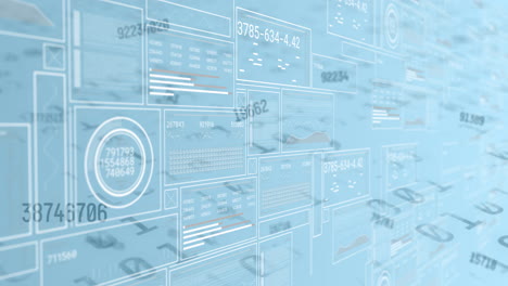 animation of data processing over white background