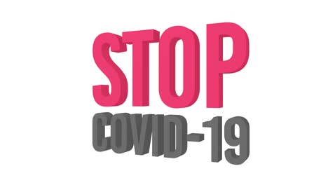 stop covid-19 animated 3d text. alpha channel