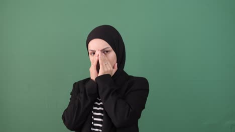 muslim woman tired