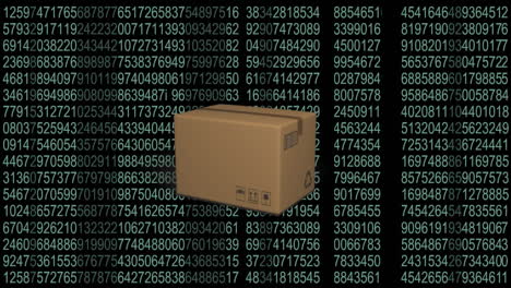 animation of data processing over cardboard box