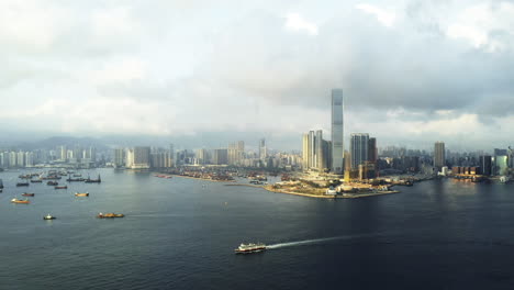 hong kong cityscape aerial view