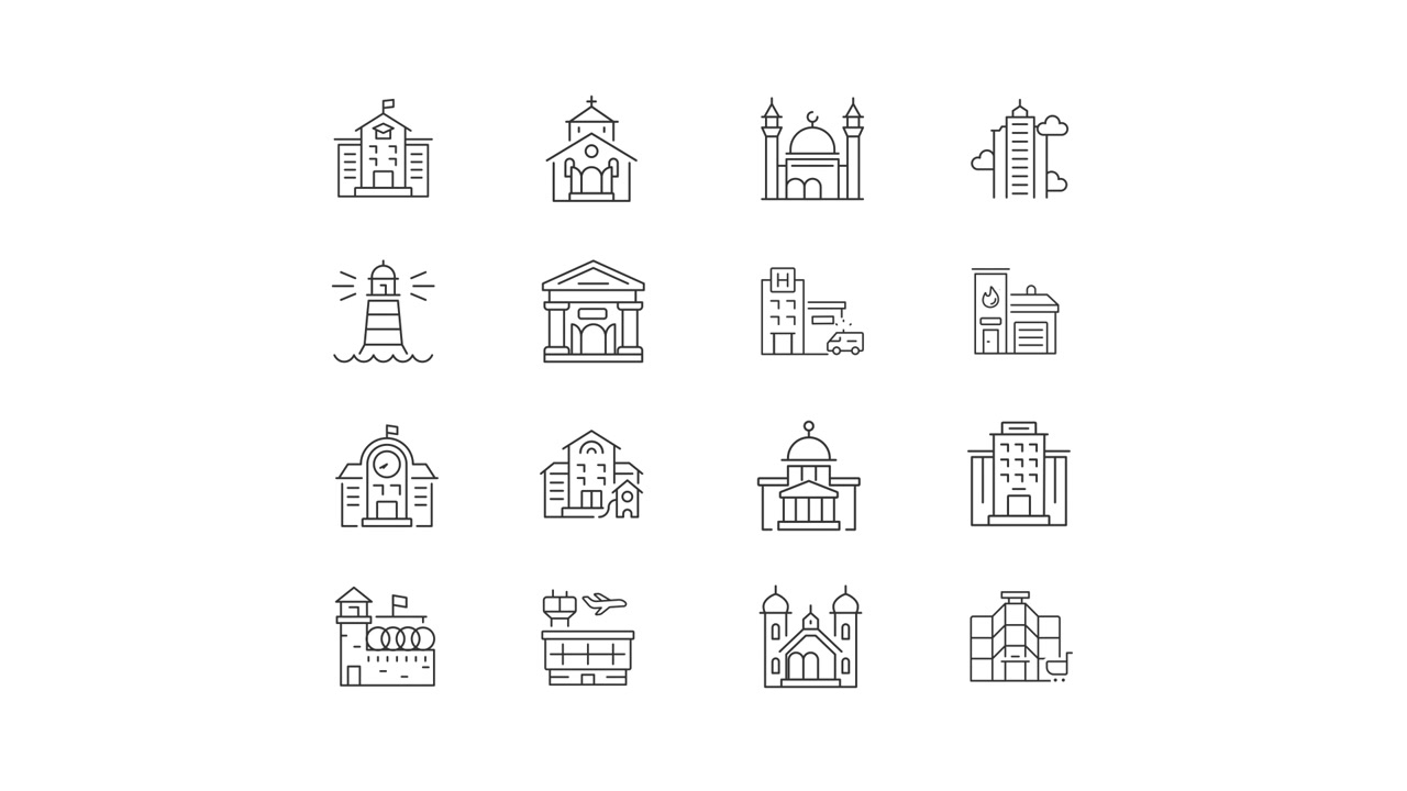 Buildings and Landmarks Icons