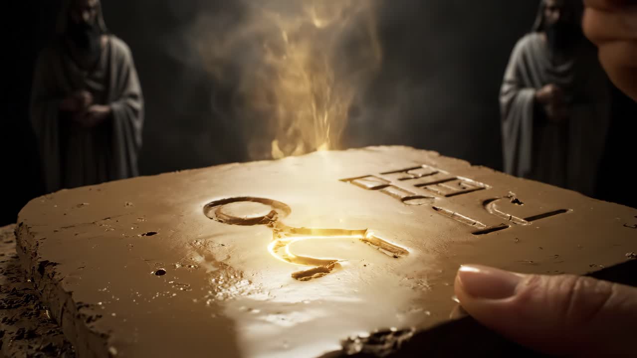 Ancient Clay Tablet with Cuneiform Writing