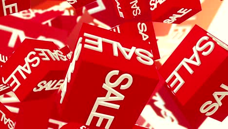 rotating sale cubes in red