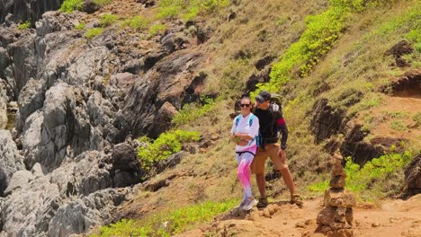couple hiking in nature