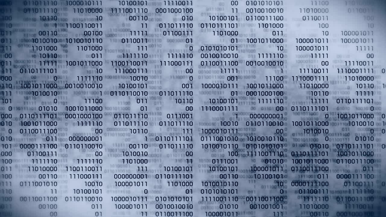 código binario fondo gris. web transmisión en línea con animación de bucle de tecnología digital. número cero y uno. red informática.