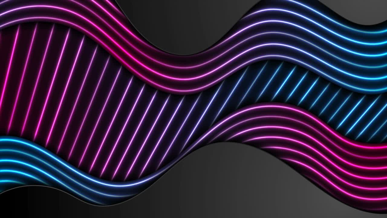 Abstract motion background with black corporate waves and neon laser lines