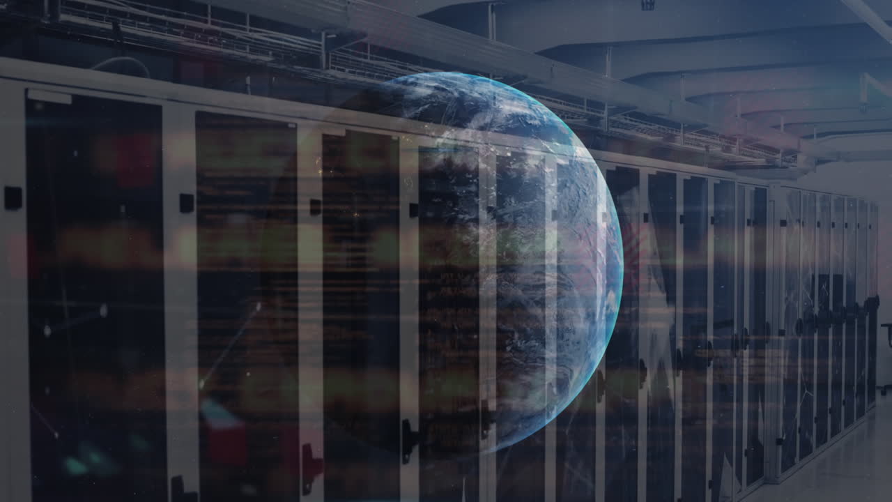 컴퓨터 서버 에 대한 글로브, 데이터 프로세싱 및 플렉서스 네트워크의 애니메이션