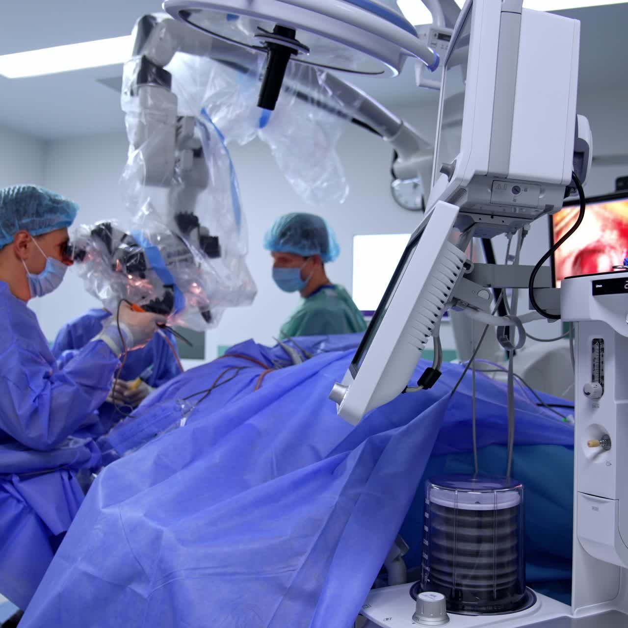 Emergency professional hospital operating. Neurosurgery modern healthcare treatment