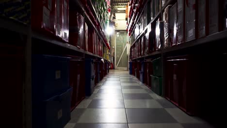 warehouse interior with shelves and boxes