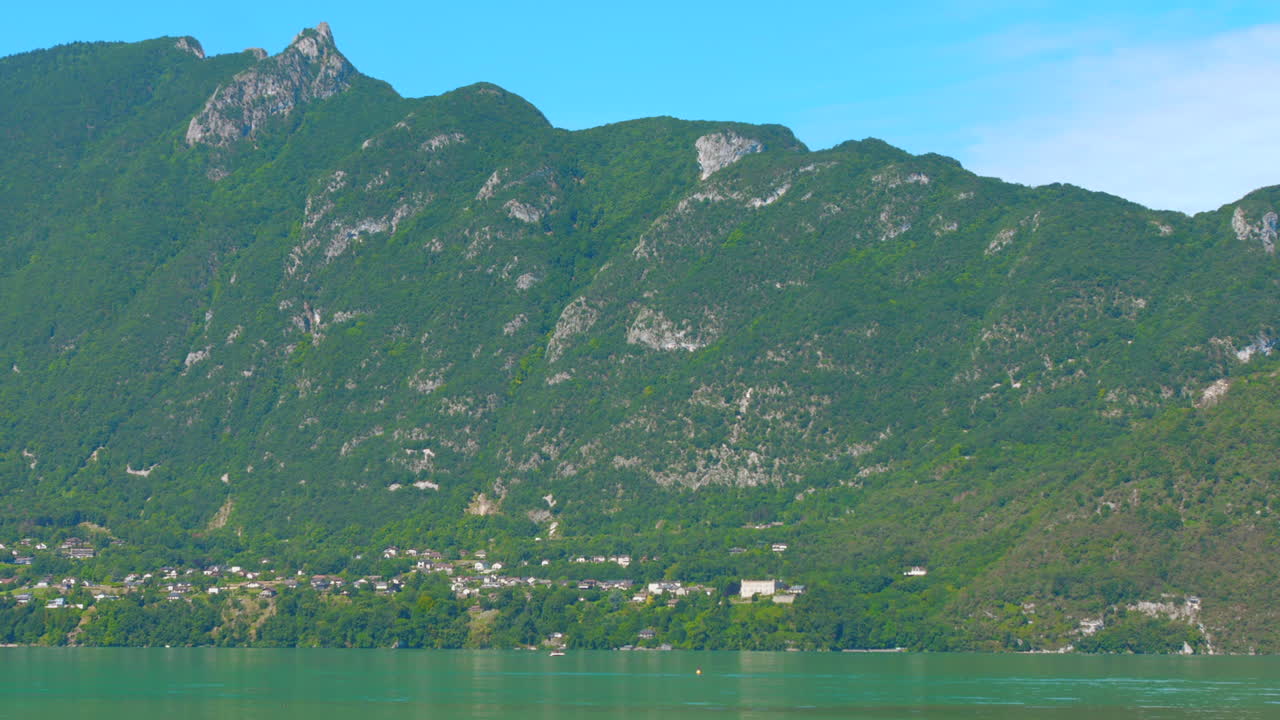 Stunning Mountain Lake Village Landscape