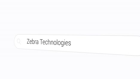 escribiendo tecnologías de cebra en el motor de búsqueda