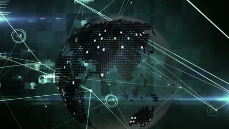 animation of network of connections with globe