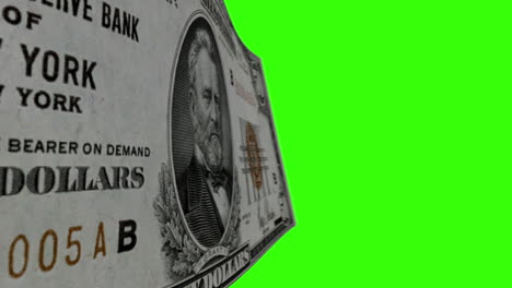 us 50 dollar bill with green screen background