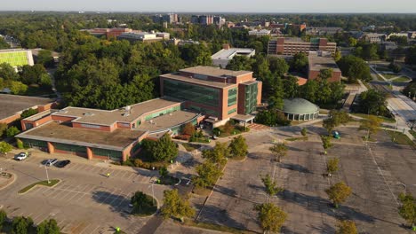 college of education building in michigan state university, aerial view