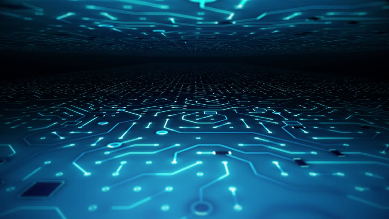 Endless Travel Through Circuitboard Environment Background Loop