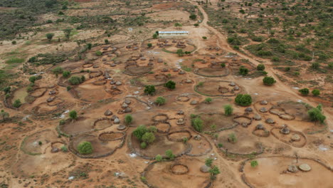 panoramic view of hamer tribe village, omo valley in southern ethiopia