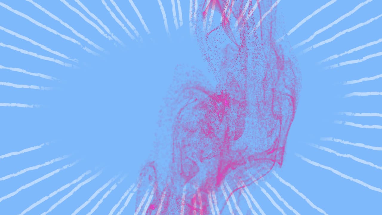 Soft pink form appearing top edge, growing and swirling into plume, moving right to show texture