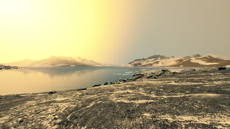 coastline-of-Antarctica-with-stones-and-ice