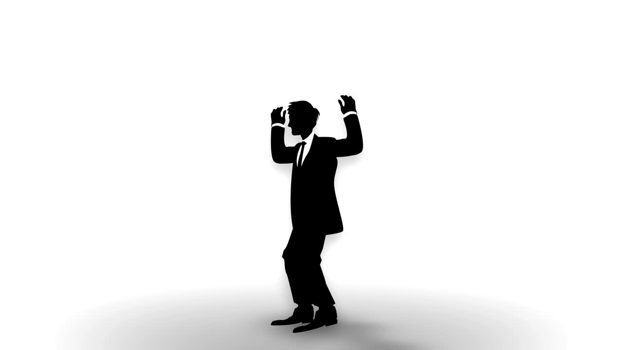 남자 실루 행복, 사업가, 루프 애니메이션,