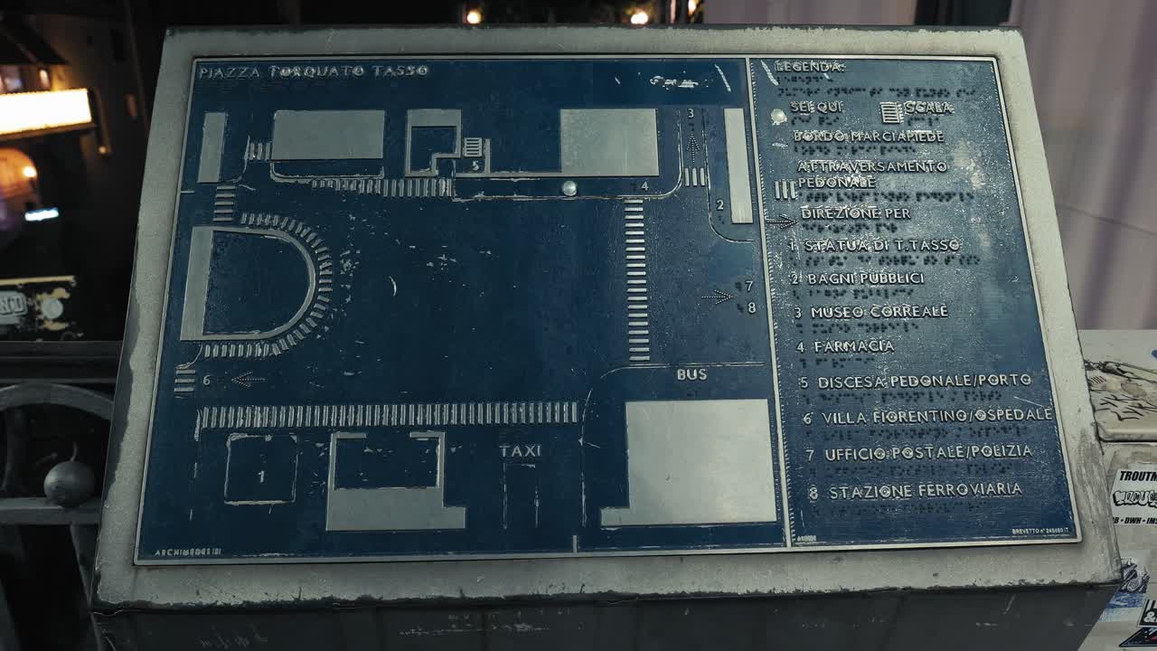 piazza torquato tasso mapa señal de primer plano, sorrento en italia