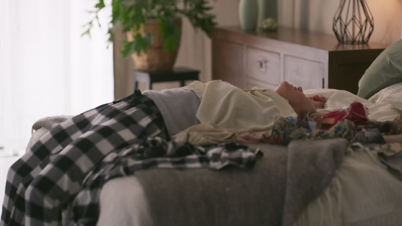 Woman relaxing in her home