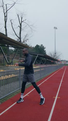 man working out on a track