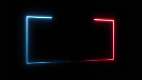 abstract glowing neon frames in red and blue