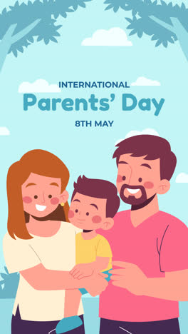 an animation of a flat illustration for korean parents day celebration