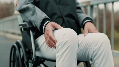 legs, wheelchair and person with nurse outdoor