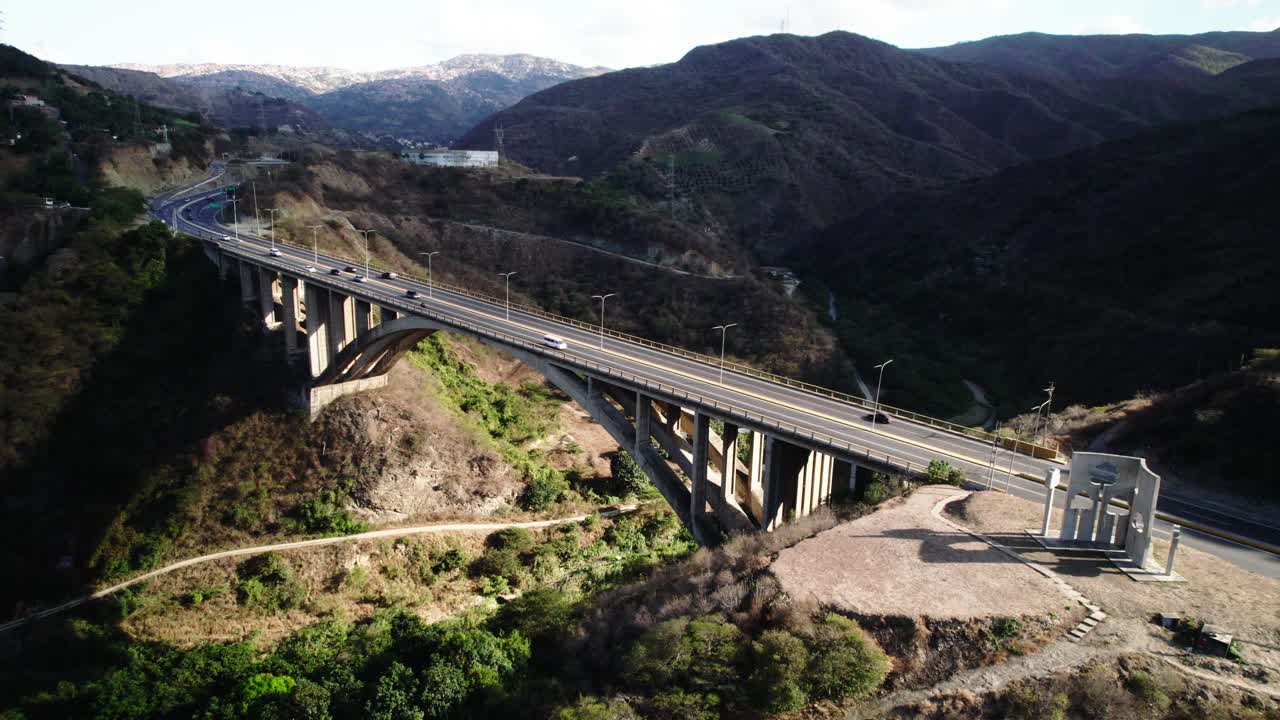 Place of interest Viaduct Caracas La Guaira allowing direct across a wide valley supporting a long elevated road that connect Caracas City with La Guaira, Venezuela