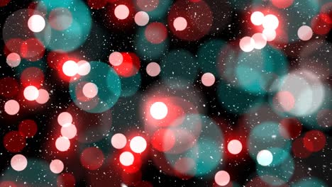 Fallender-Schnee-Mit-Bokeh-Lichtweihnachtskreisen