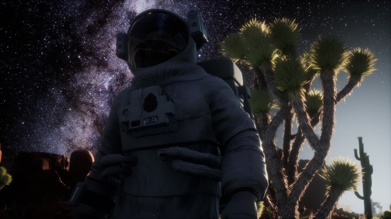 la formación de astronautas y estrellas de la vía láctea en el valle de la muerte