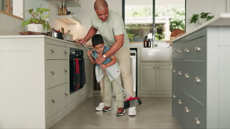 sweeping, family and cleaning help with dad
