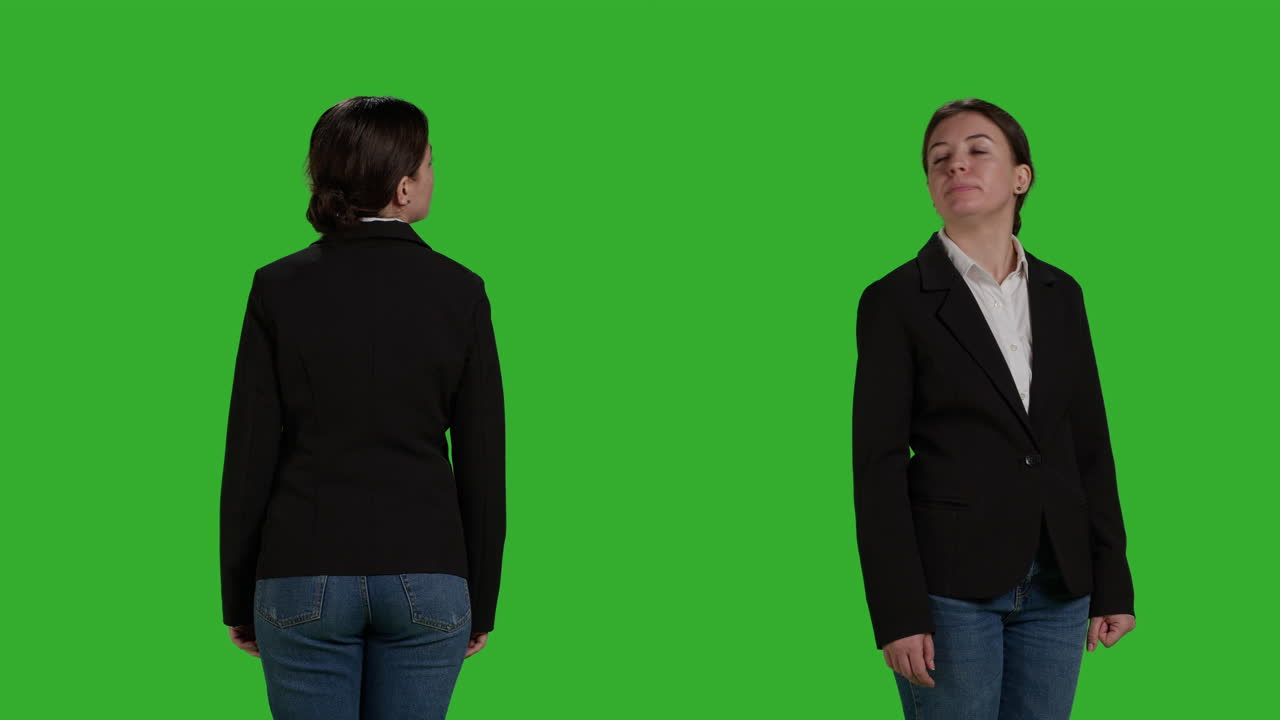 Businesswoman in Formal Wear on Green Screen