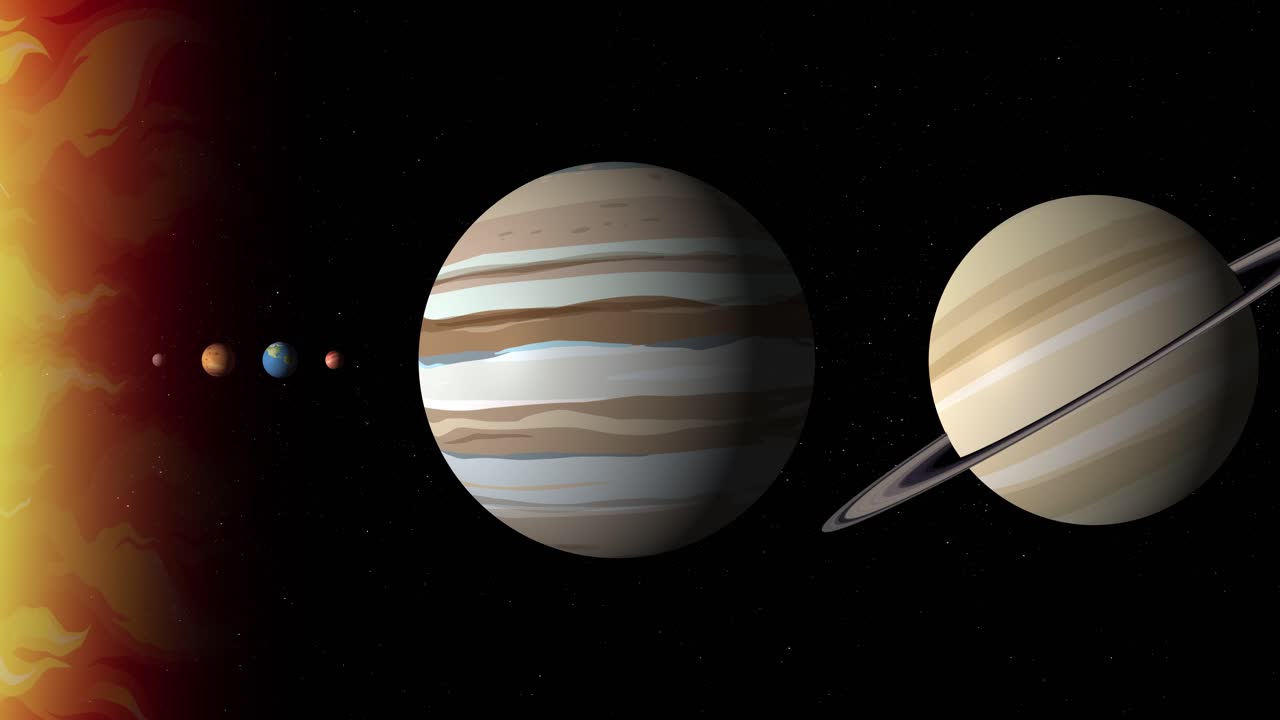 los planetas se alinean y se acercan a la superficie de venus.