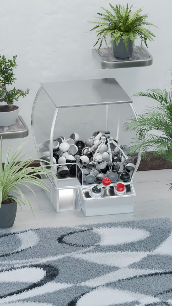 máquina de goma de mascar moderna con plantas