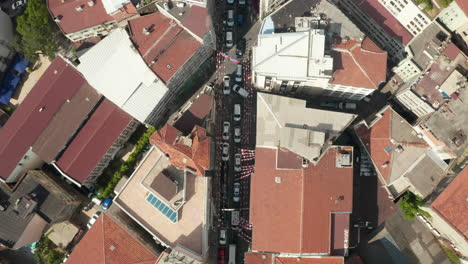 Istanbul-Neighbourhood-Typical-Streets-and-Rooftops-from-an-Aerial-Birds-Eye-Overhead-Top-down-View-perspective