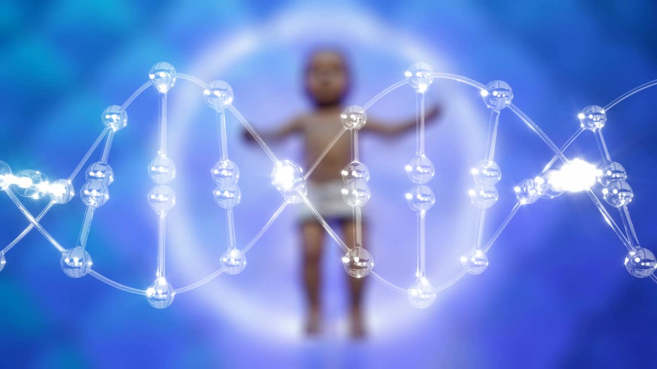 y la molécula de adn del bebé.