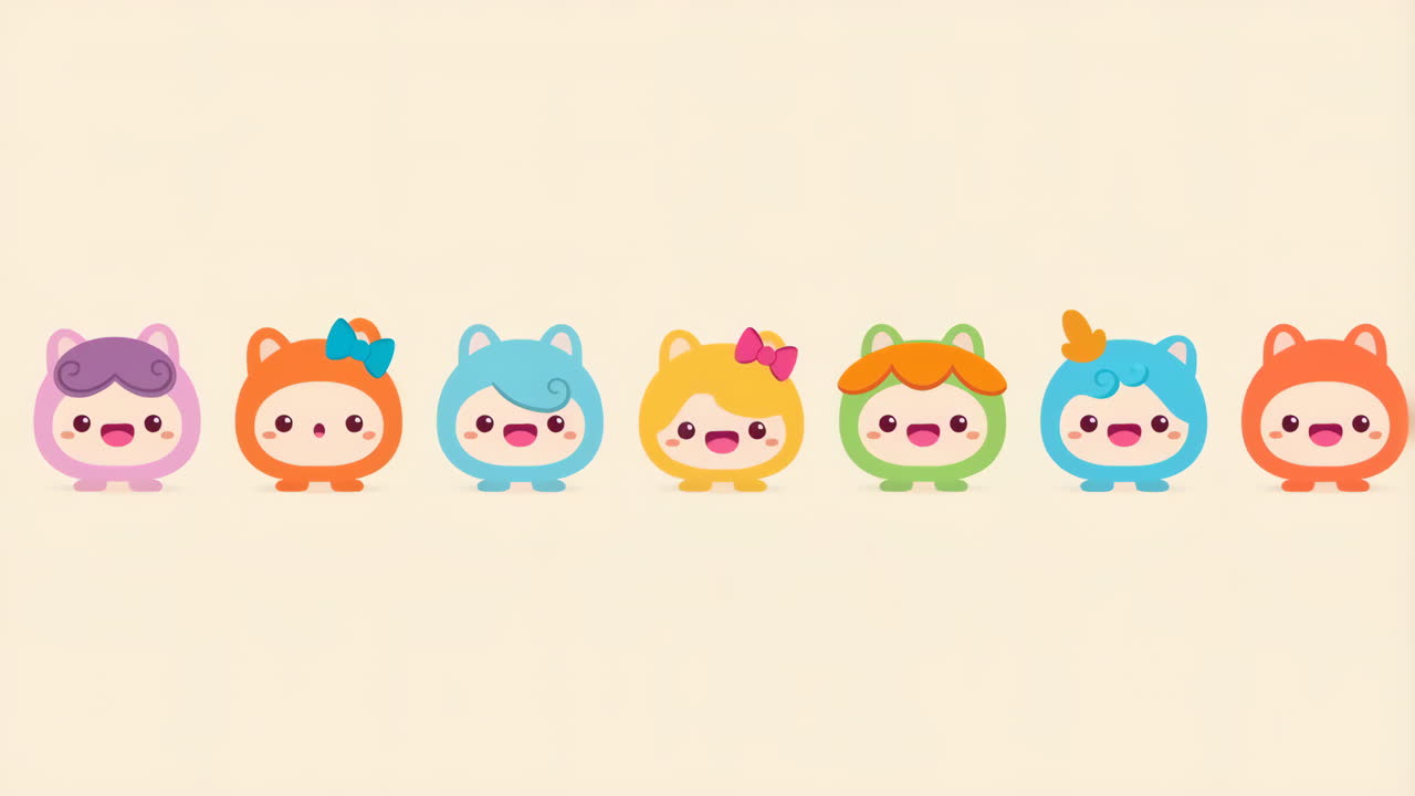 Cute Colorful Cartoon Characters