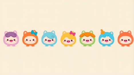 cute colorful cartoon characters