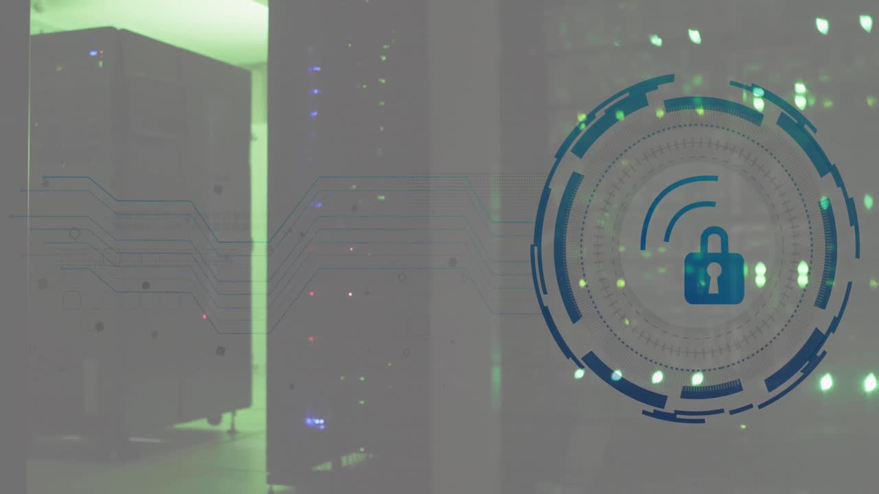 Animation of data processing over server room