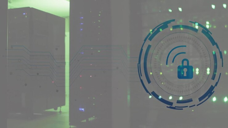 Animation of data processing over server room