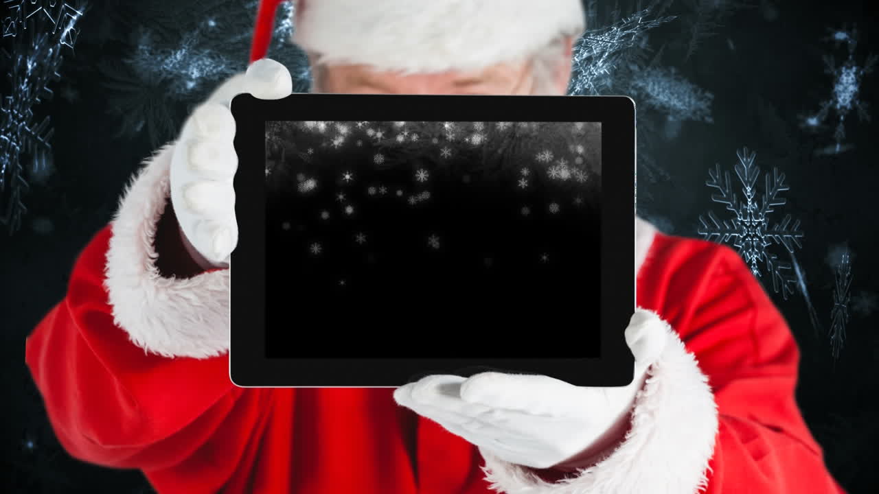 디지털 태블릿에서 눈조각을 보여주는 비디오의 디지털 애니메이션 4k