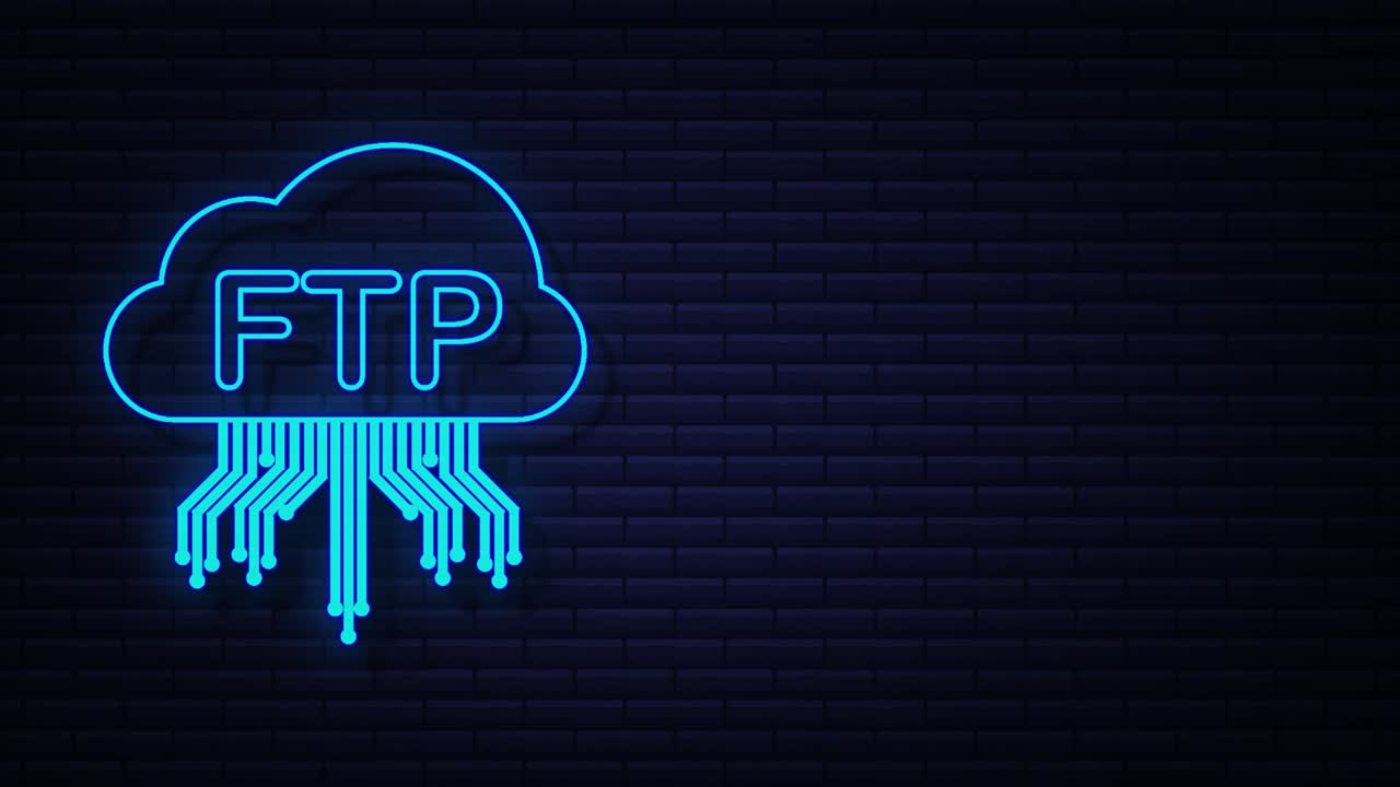 ícone de transferência de arquivos ftp. ícone de tecnologia ftp. transferência de dados para o servidor. gráfico de movimento